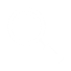 Image of white magnifying glass with blue background